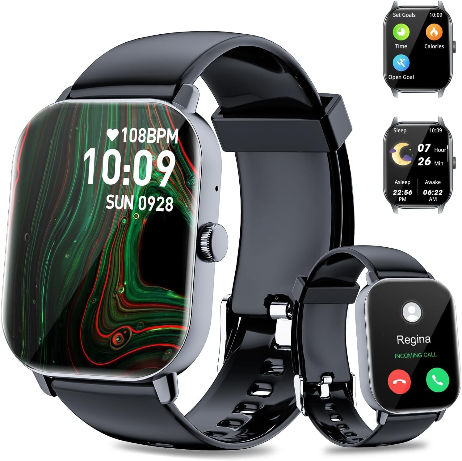 Smart Watch (Answer/Make Call) Bluetooth Fitness Tracker Heart Rate Blood Oxygen