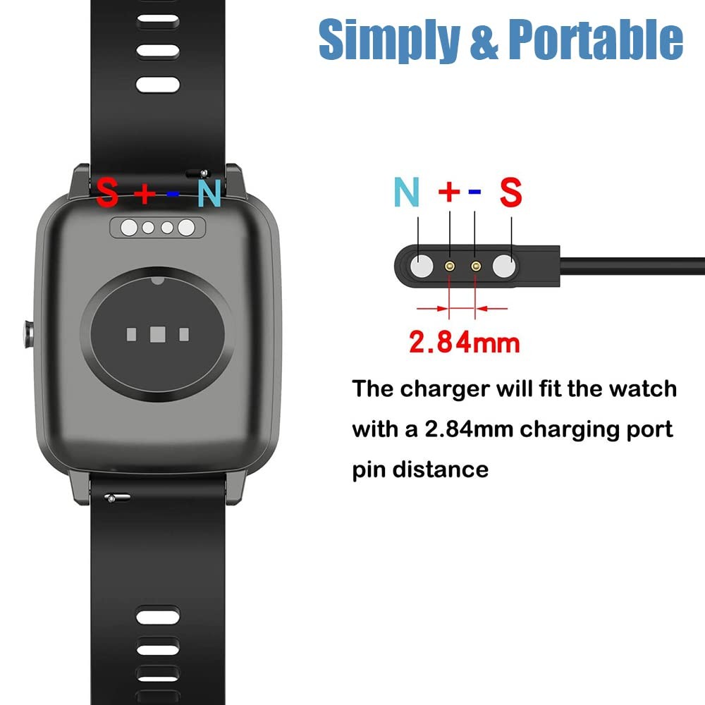Charger for VeryFitPro Fitpolo Tozo Smartwatch Magnetic Charging Cable Cord 2-Pa