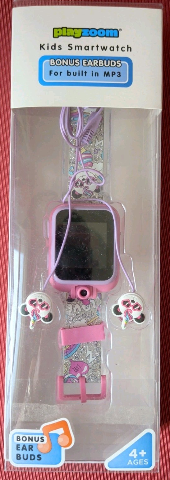 PlayZoom Kids Smartwatch & Earbuds Set Pink Unicorn Open Box Unused