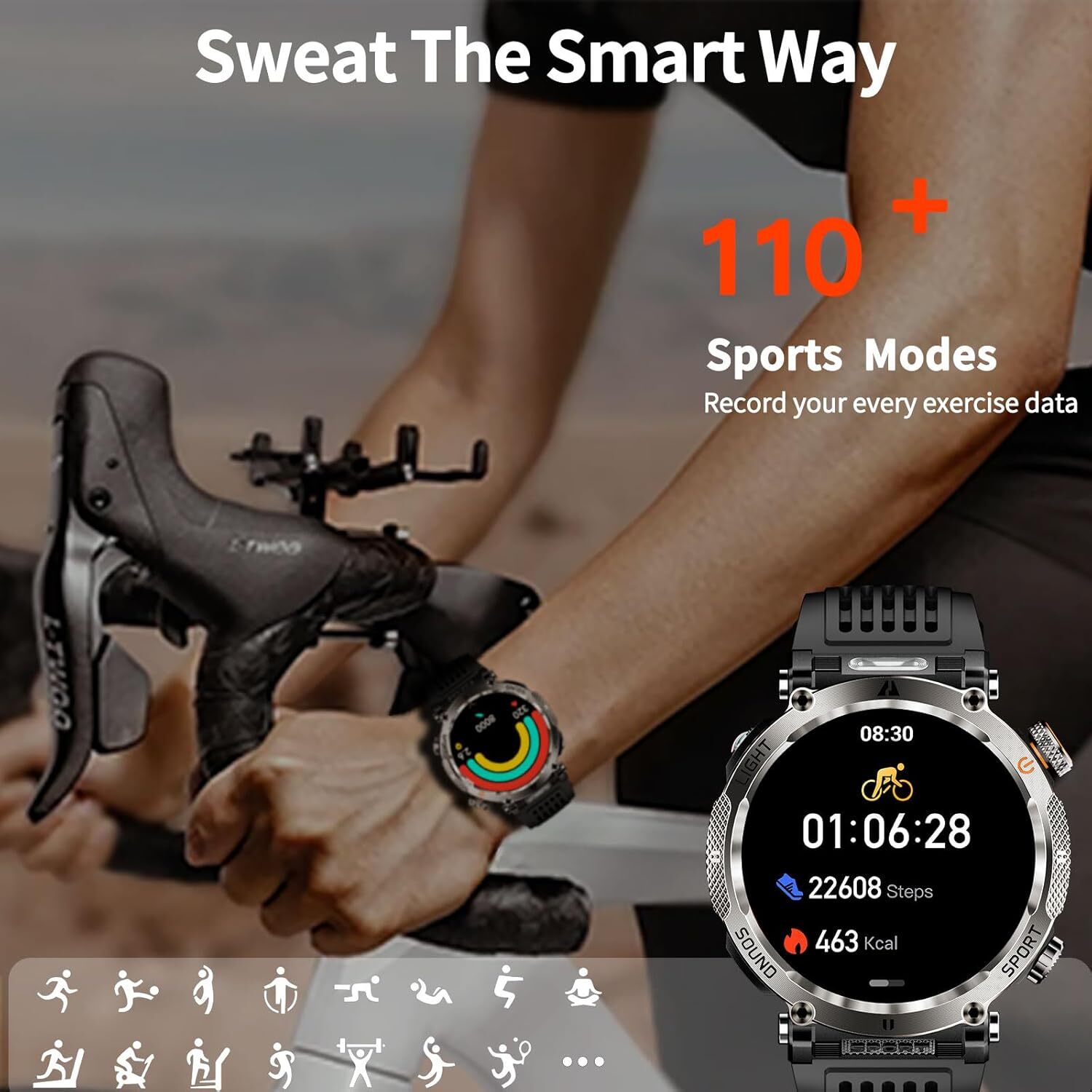 Military Smart Watch Men Answer/Make Call Heart Rate Fitness Tracker Waterproof