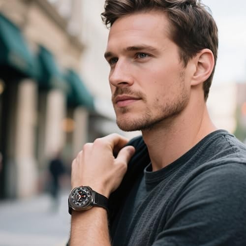 Leather Strap Band Compatible with Samsung Galaxy Watch Ultra 47mm Black