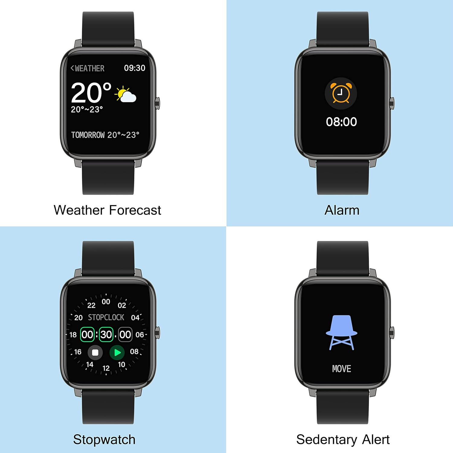 Smart Watch, Smartwatch with Blood Pressure, Blood Oxygen Monitor, Fitness Track