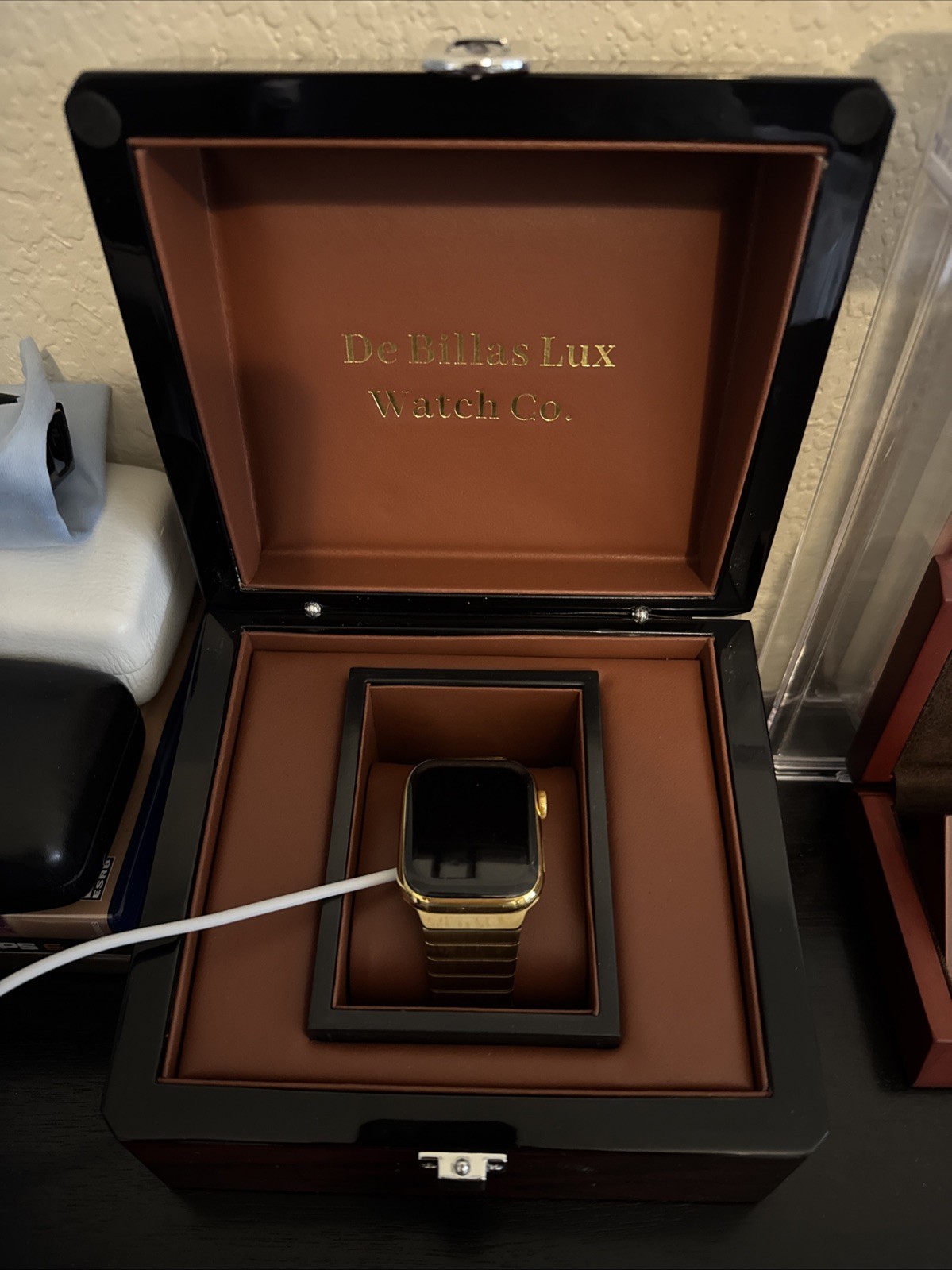 24K Gold Plated 45MM Apple Watch SERIES 7 Stainless Steel Link GPS LTE O2 CUSTOM