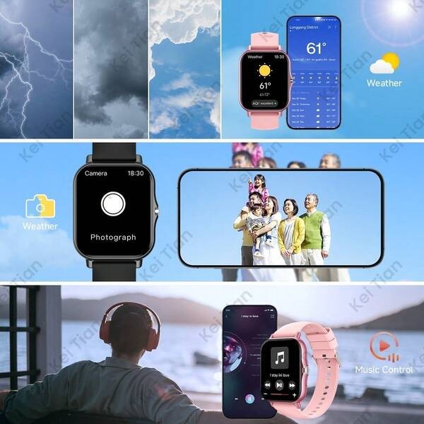 Bluetooth Smart watch Men/Women Bluetooth Compatible with iPhone Samsung Android
