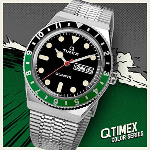 Timex Q Black x Green TW2U60900 Genuine