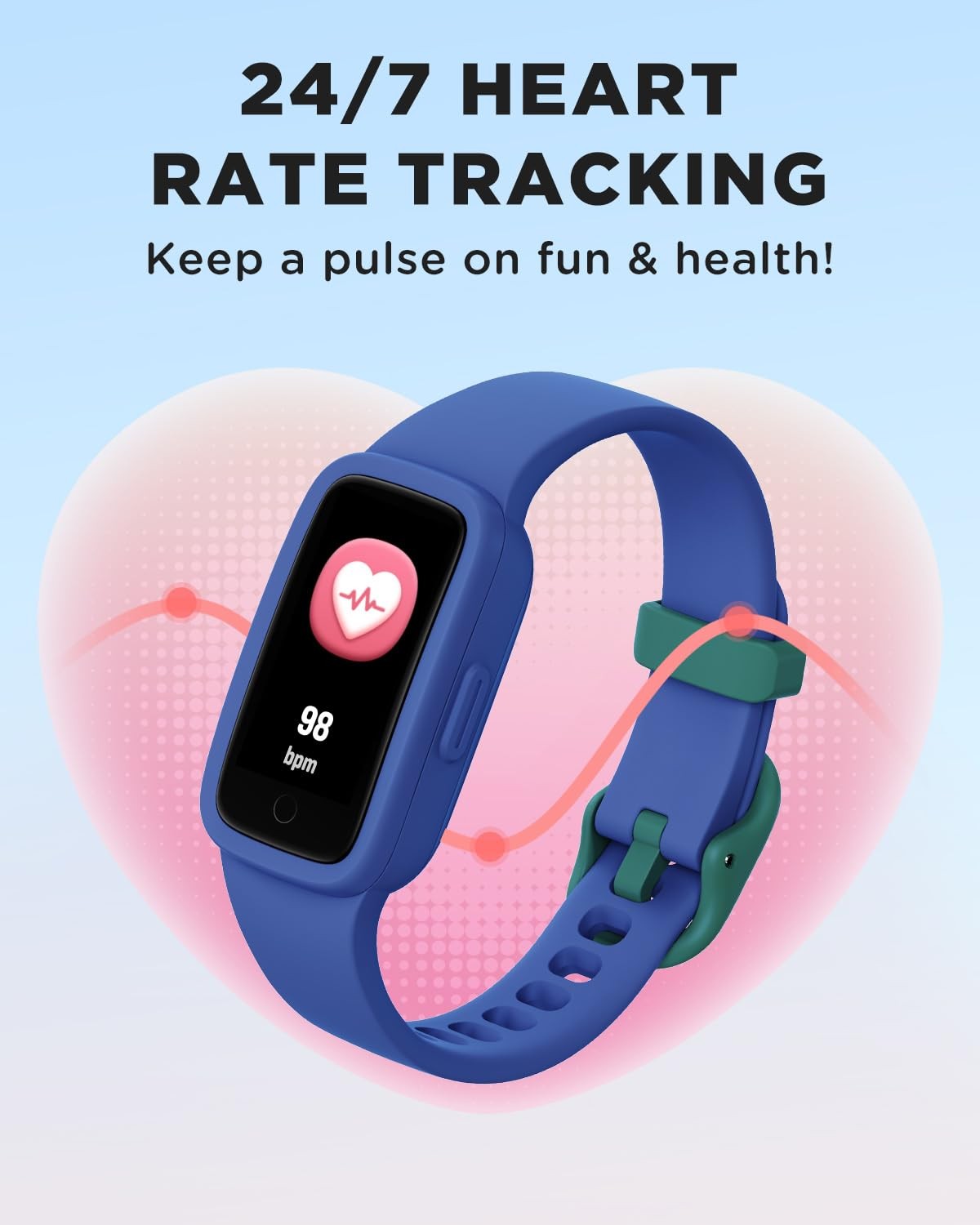 Vigor 3 Fitness Tracker , AMOLED Screen, No App No Needed, 3ATM Waterproof, H…