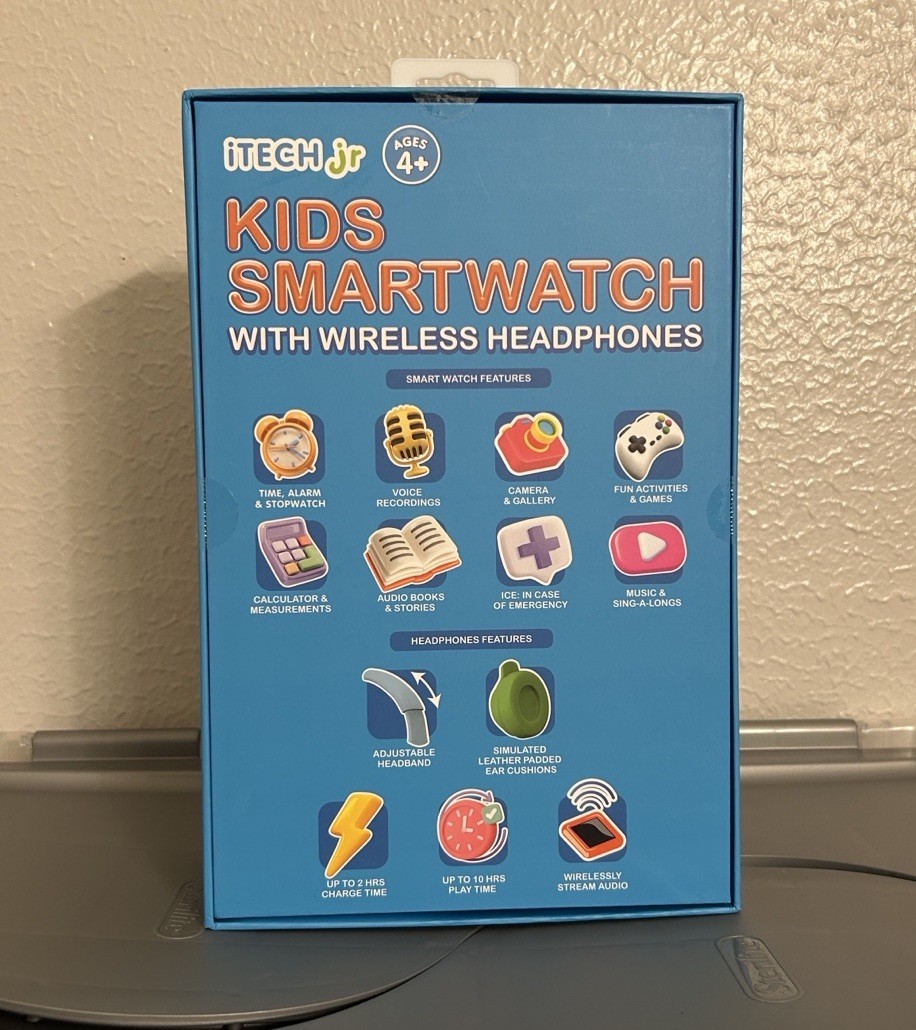 I tech Kids Smart Watch with Wireless Headphones: Orange, Star ⭐️, Frogs 🐸