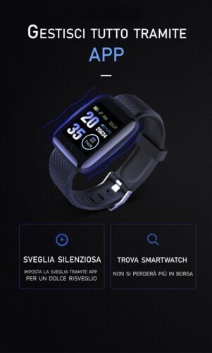 2023 SMARTWATCH SmartBand per ANDROID DONNA UOMO notifiche APP FITNESS NUOVO