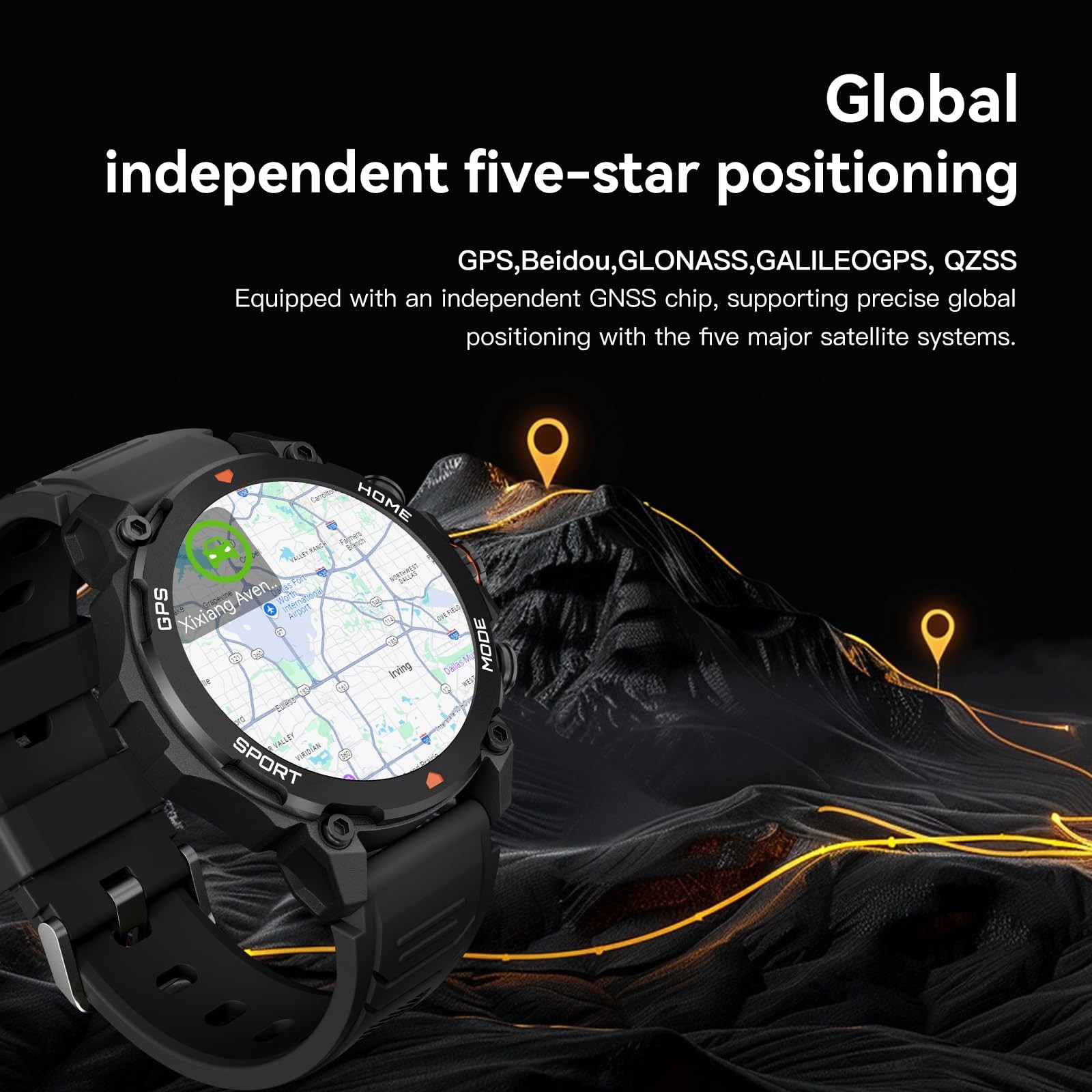 for Men Women with GPS Fitness Tracker 1.43 AMOLED Screen, 5ATM Waterproof, 4…