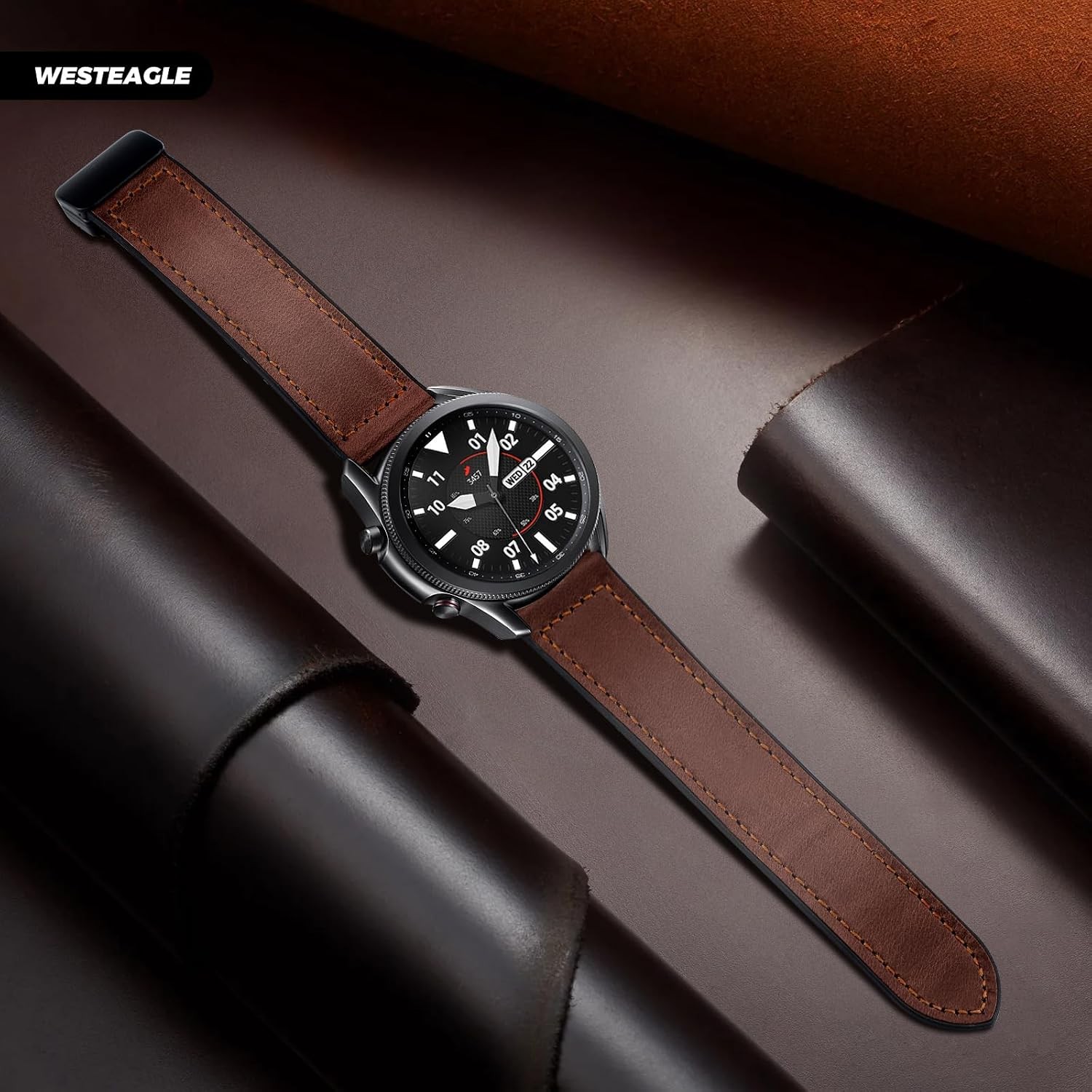 Magnetic Leather Strap Compatible with Samsung Galaxy Watch 3 45mm