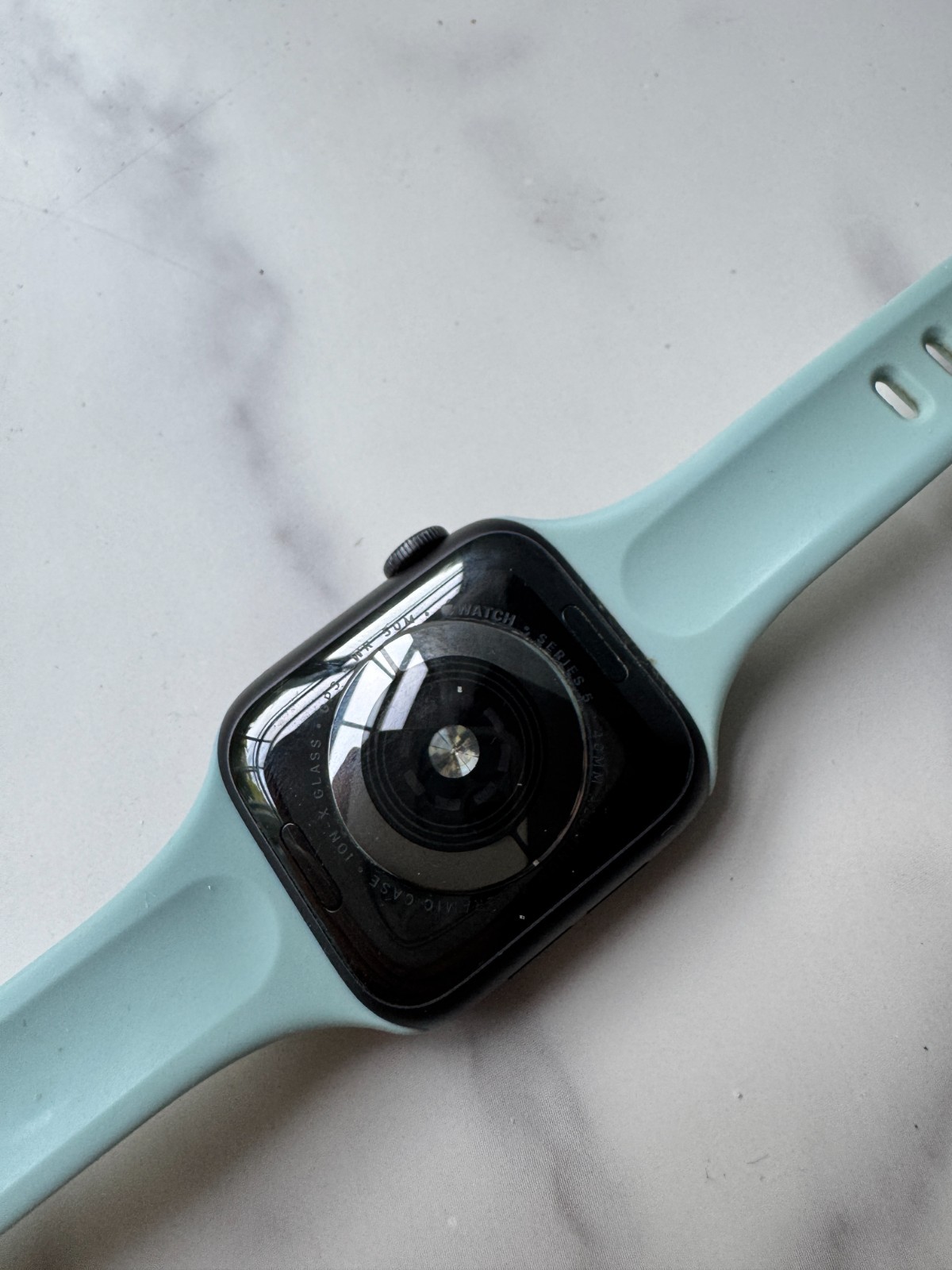 Apple Watch Series 5 40mm Gray Case with Black Silicone Band (MWV82LL/A)