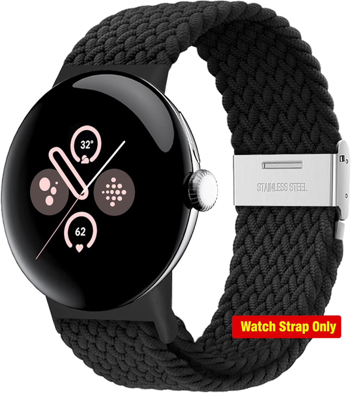 Breathable Stretchy Nylon Bands for Google Pixel Watch 41mm/45mm, Adjustable Fit