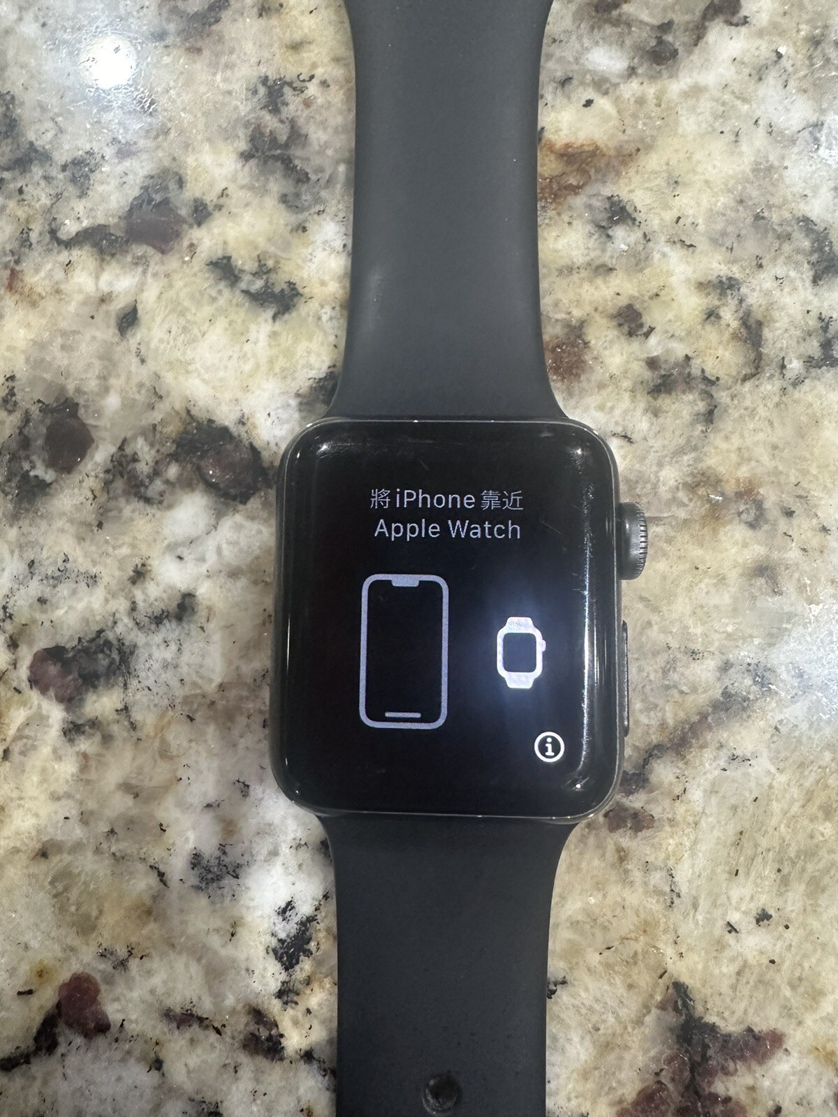 Apple Watch Series 3 38 mm Black Aluminum Case black Sport Band Smartwatch -…