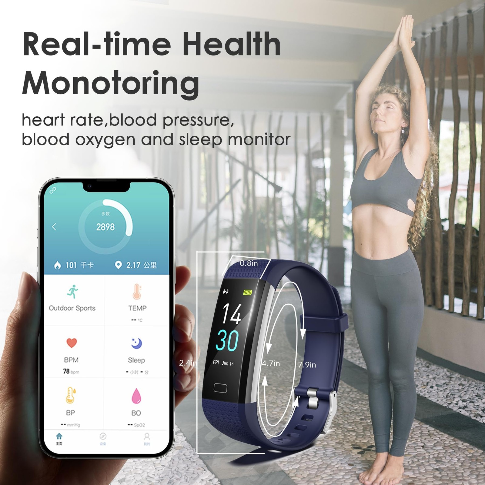 Fitness Tracker for Men and Women,Fitness Watch Waterproof with Activity Tracker