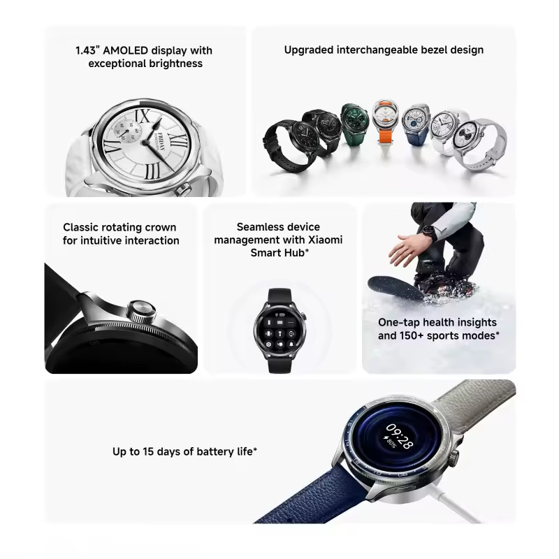 Xiaomi Watch S4 GPS GNSS Heart Rate SpO2 Monitor NFC HyperOS 2 Sports Watch
