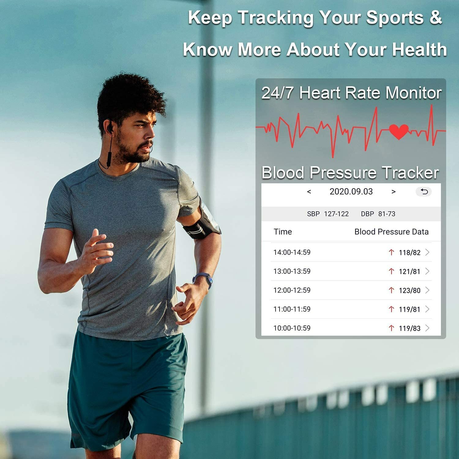 Smart Watch HRV Activity Tracker Blood Oxygen Meter Heart Rate Blood Pressure Mo
