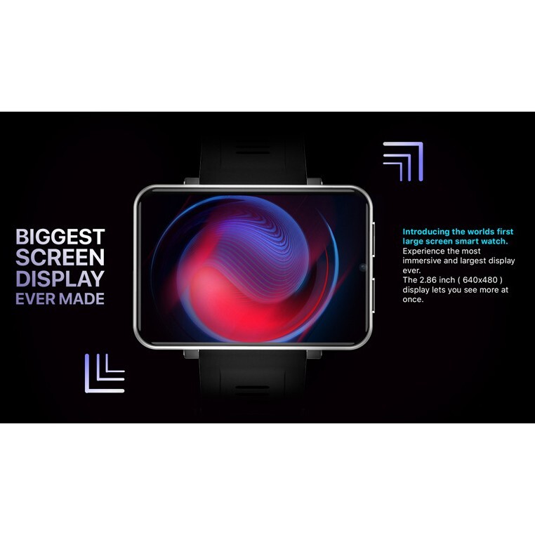 Big Screen 4G LTE Android Smart Watch 2.86″ Touchscreen GPS WiFi Camera 3GB+32GB