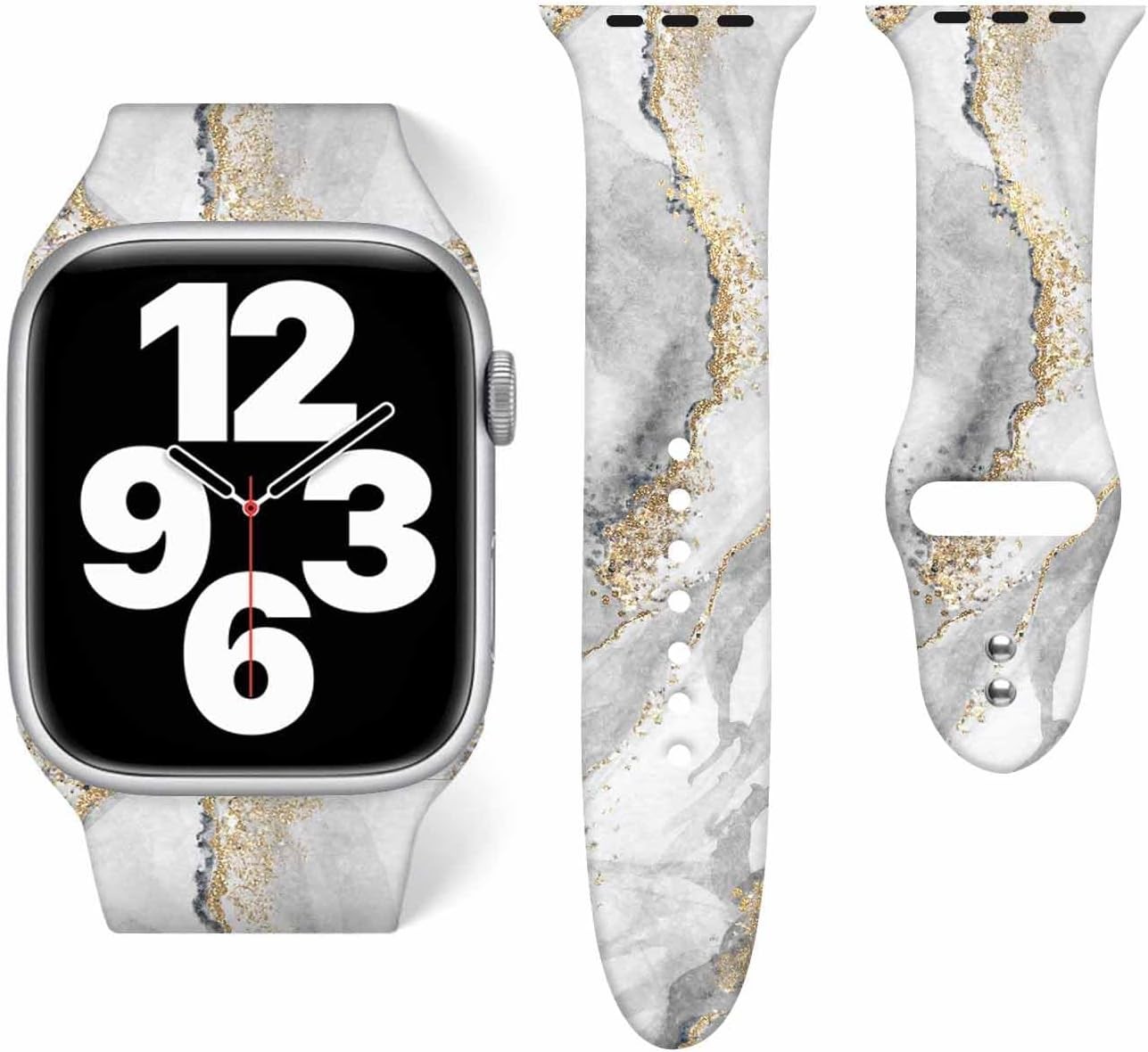 Silicone Strap Compatible with Apple Watch Series 10 9 8 7 6 5 4 3 2 1 SE