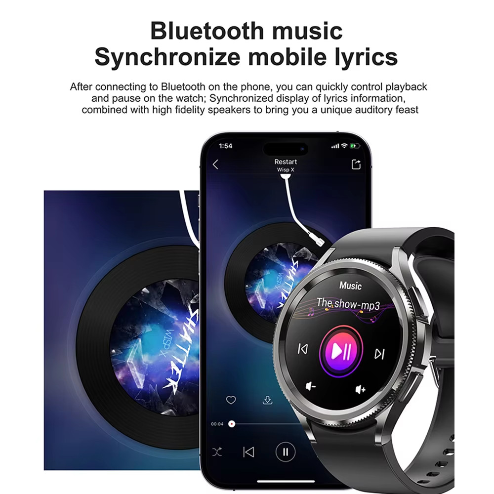 Smart Watch 6 Classic: GPS, health tracking, heart rate, waterproof, BT.