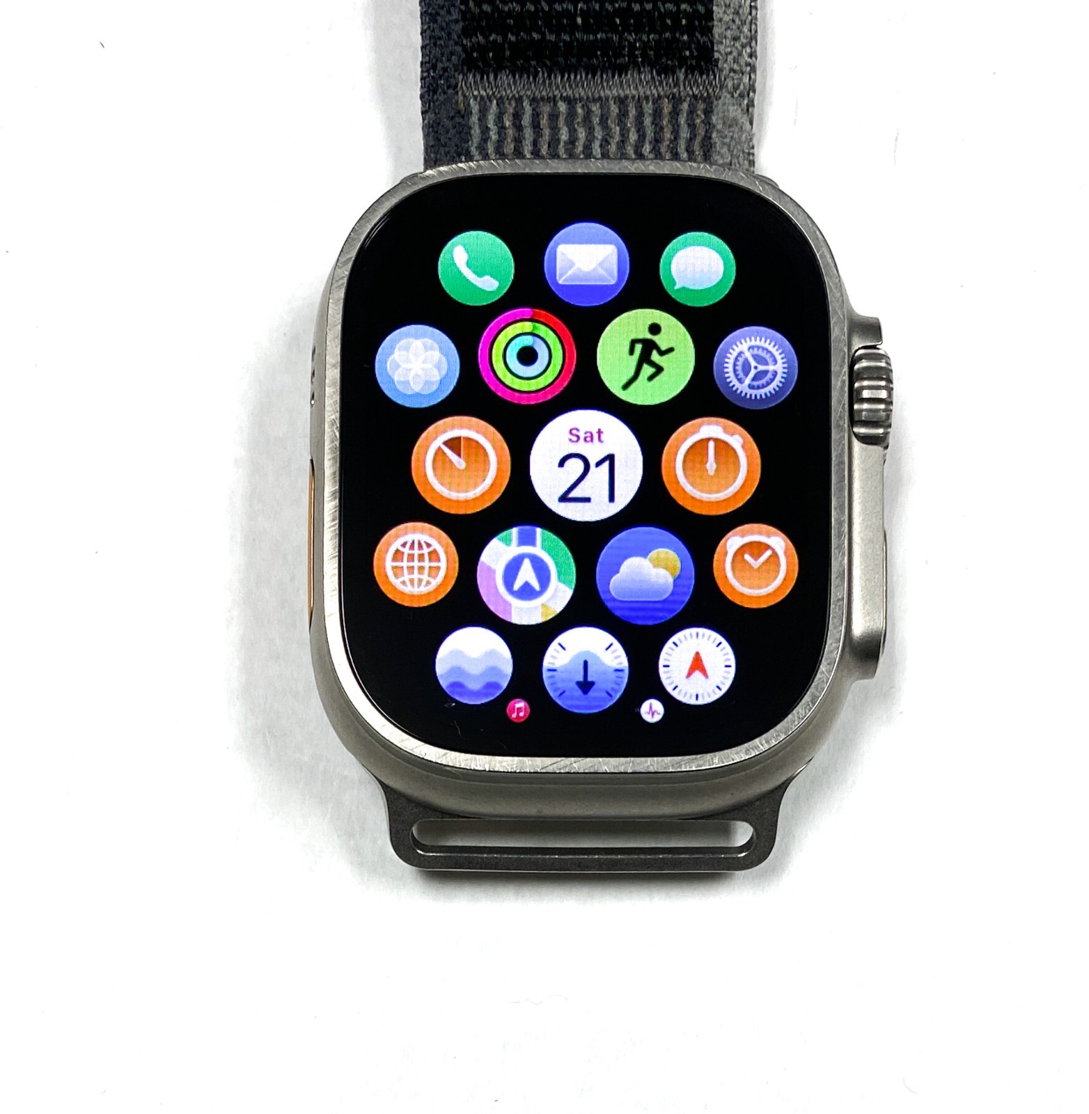 Unlocked Apple Watch Ultra 49MM Natural Titanium Black Gray Band MQEW3LL/A CLEAN