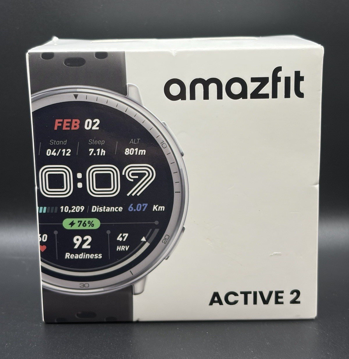 AMAZFIT ACTIVE 2 (ROUND) 44MM SPORT FITNESS SMART WATCH BLACK SILICONE BAND