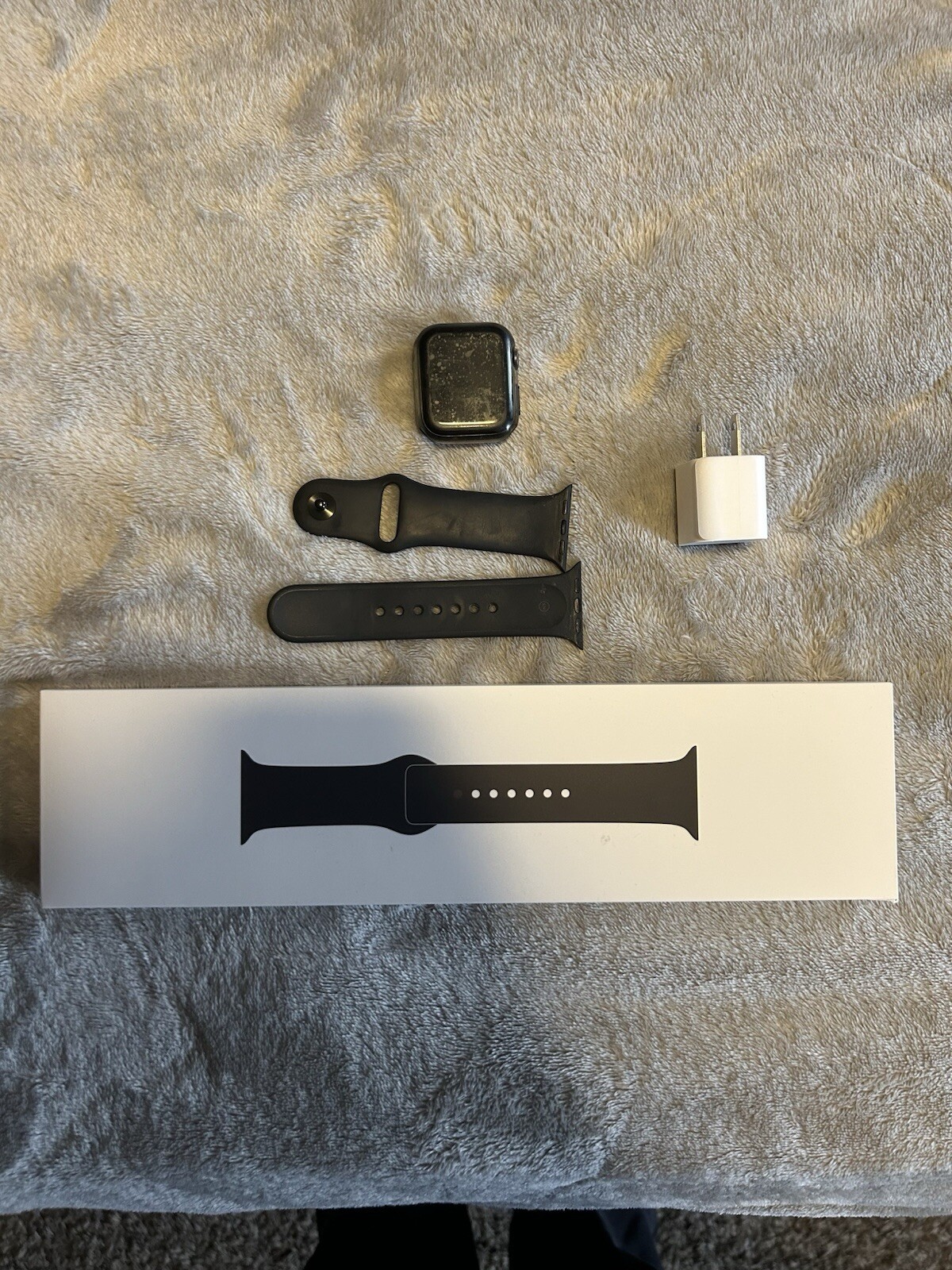 Apple Watch Series 5 40mm Gray Case with Black Silicone Band (MWV82LL/A)