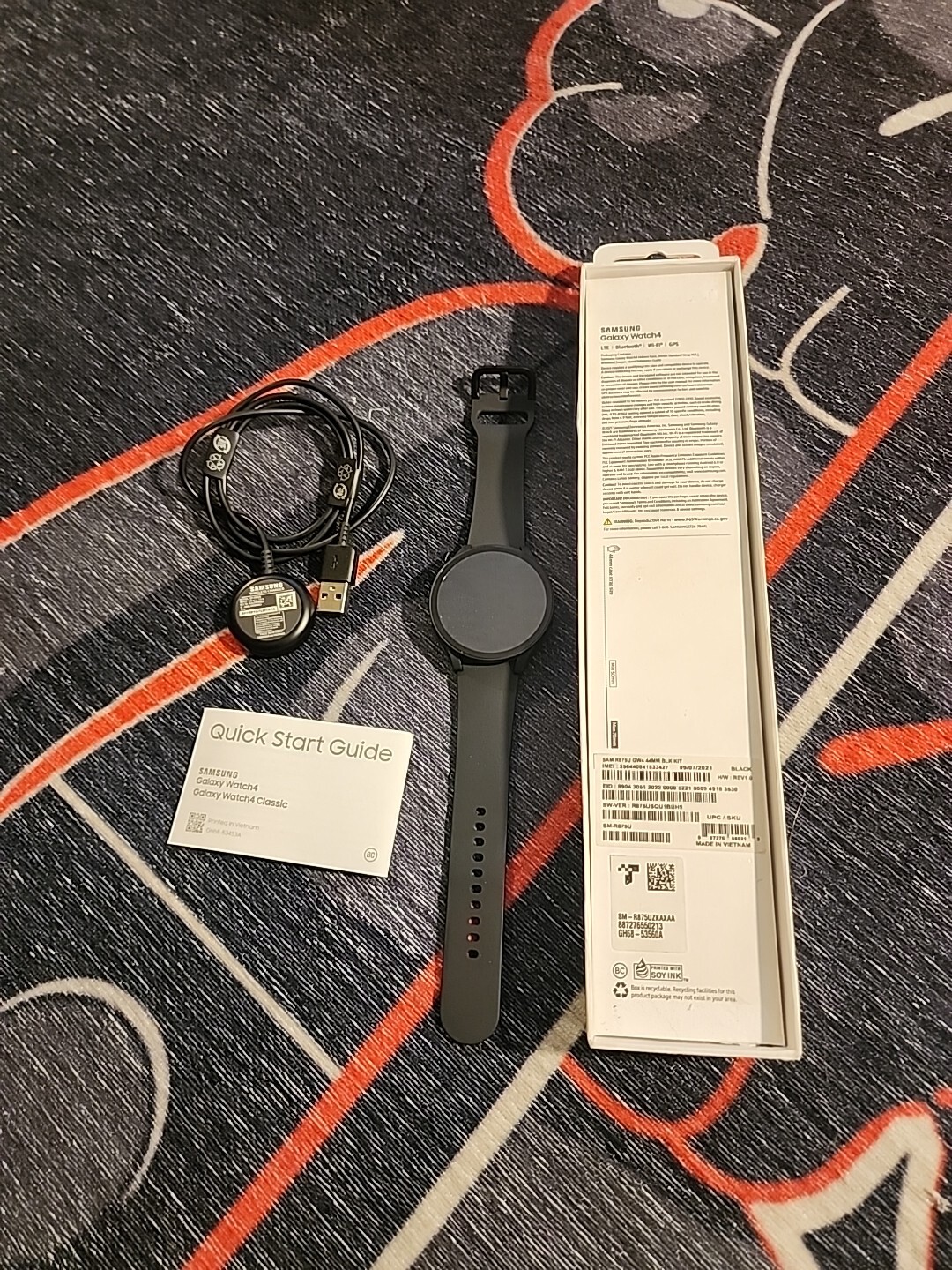 Samsung Galaxy Watch4 SM-R875 44mm Aluminum Case with Sport Band – Black…