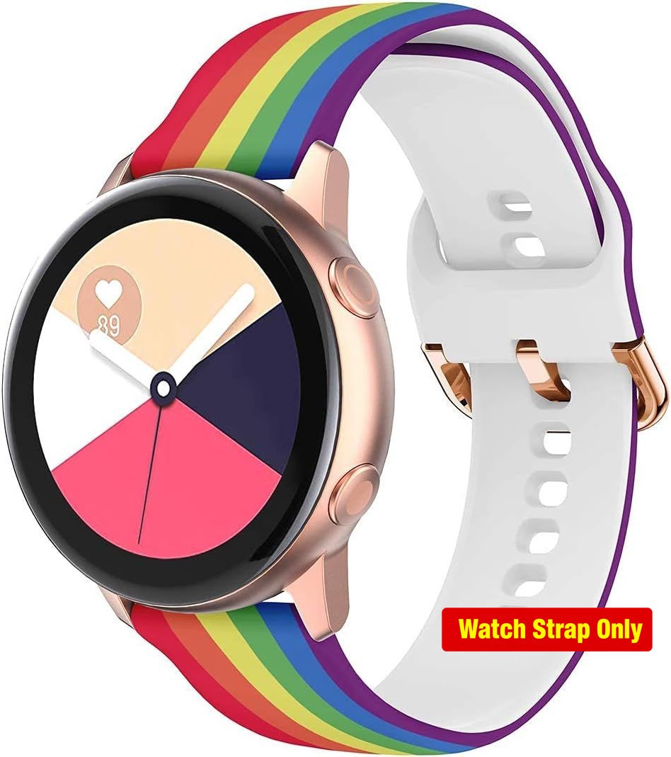 Rainbow Silicone Wristband for Samsung Galaxy Watch Active 40mm/44mm Smartwatch