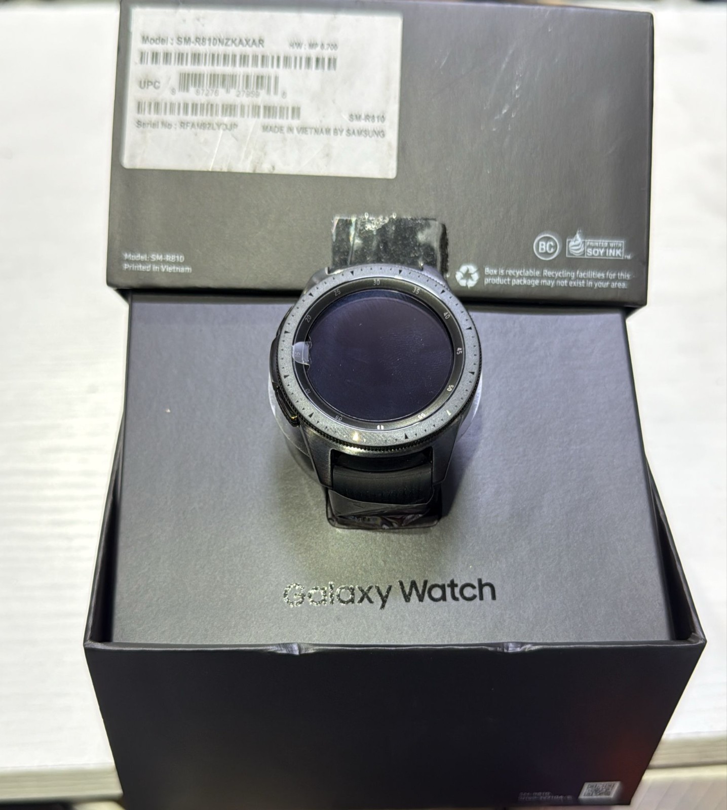 Samsung Galaxy Watch 42mm Classic Buckle GPS/Bluetooth- SM-R810 – Midnight Black