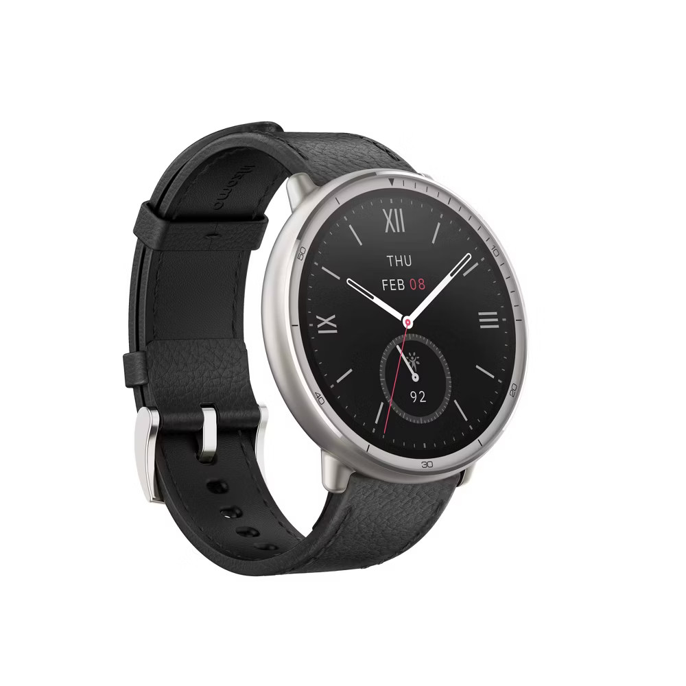 Amazfit Active 2 Round Smartwatch – Black Leather