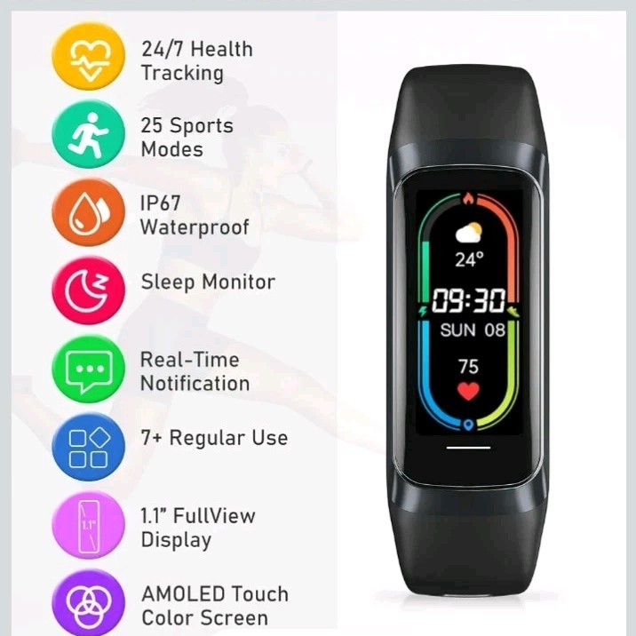 Fitness Smart Watch Tracker Heart Rate For Women Men Blood Oxygen Monitor