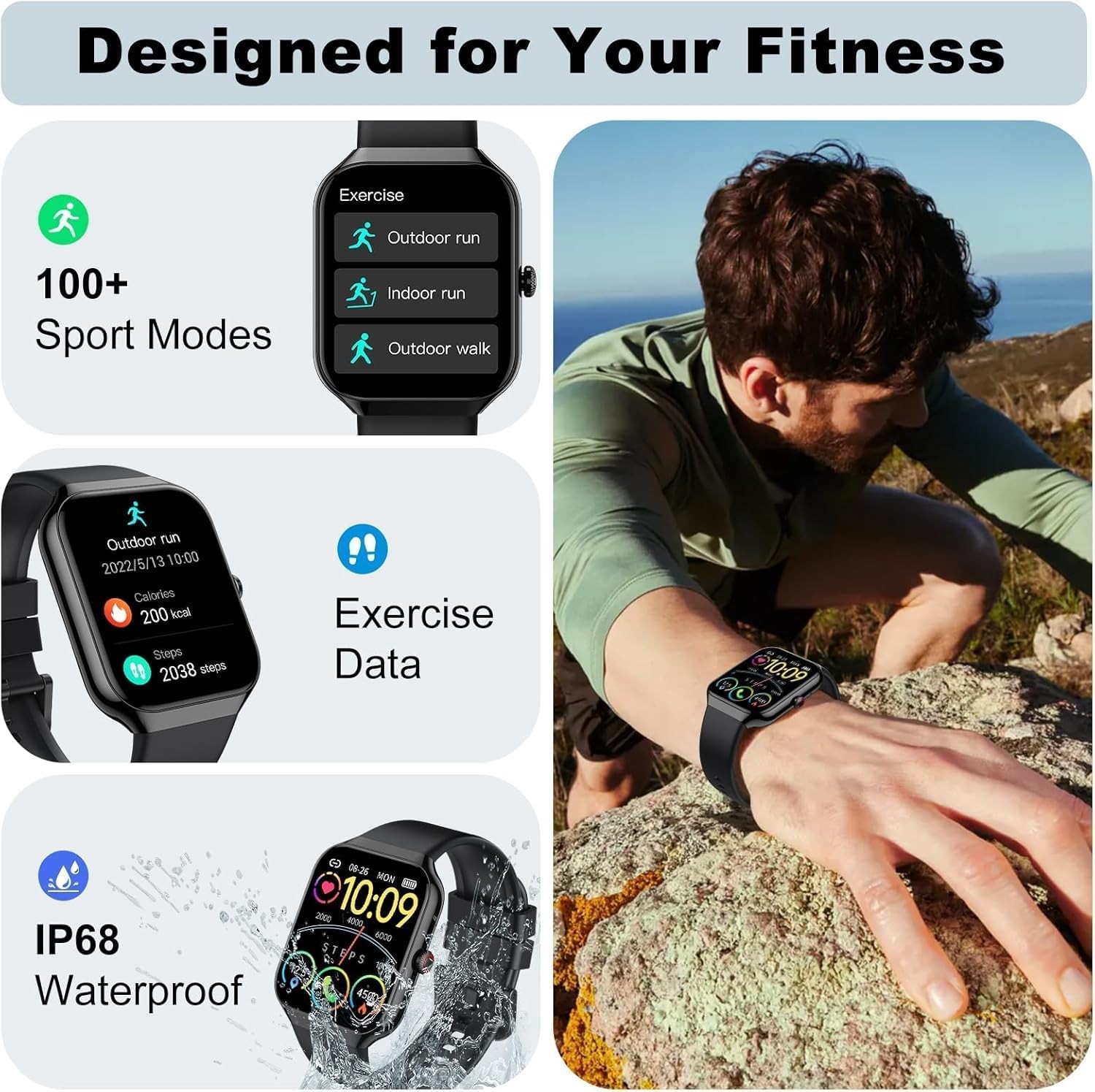 Smart Watch for Men Women(Answer/Make Calls), 2026 New 1.96″ HD Smartwatch, F…