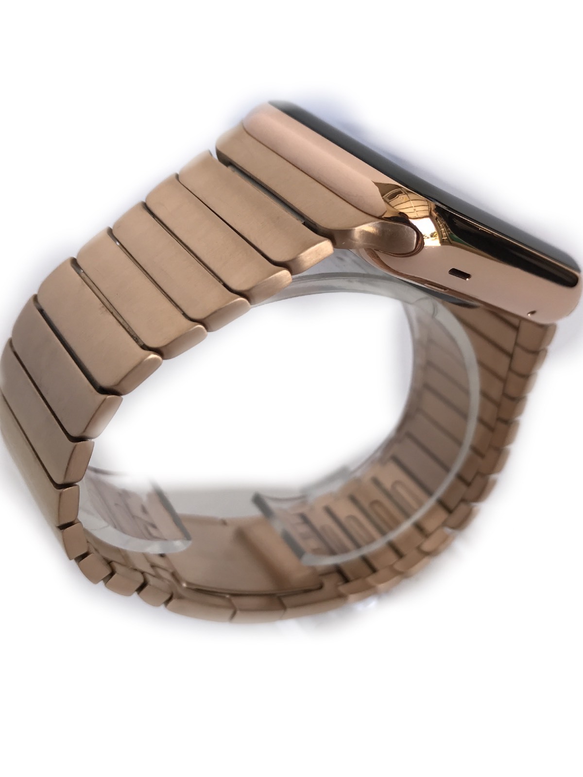 24K Rose Gold Plated 42MM Apple Watch Series 2 Gold Link Band Custom Rare