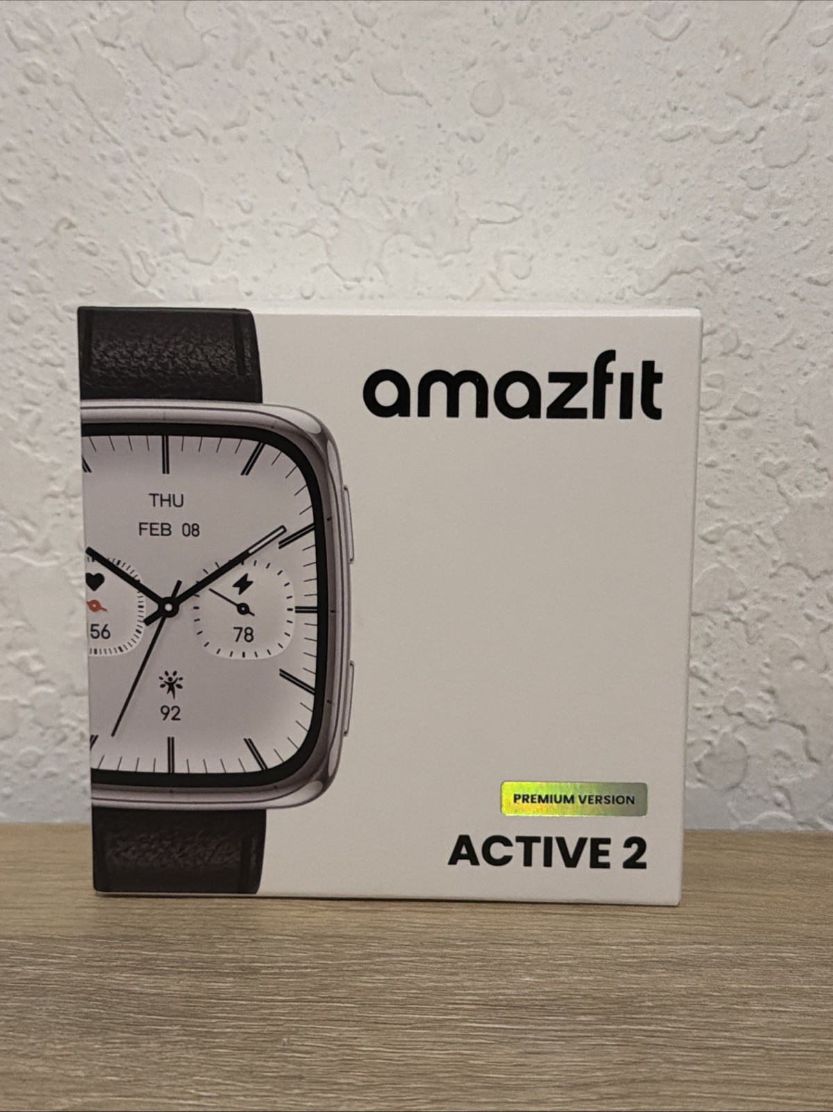Amazfit Active 2 Square Smartwatch- Black Leather
