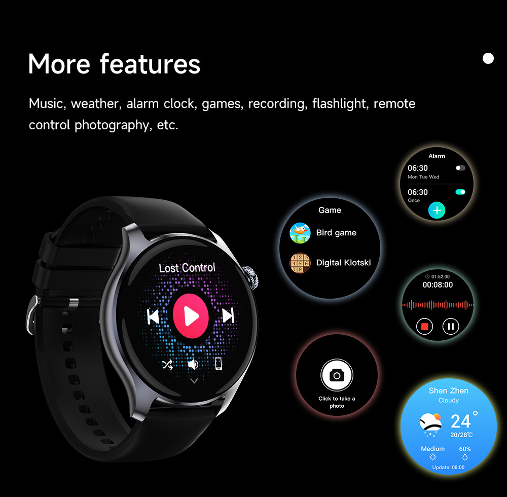Medicoswatch T6PRO 1.43inch Amoled HD Screen Phone Calling Ladies Smart Watch