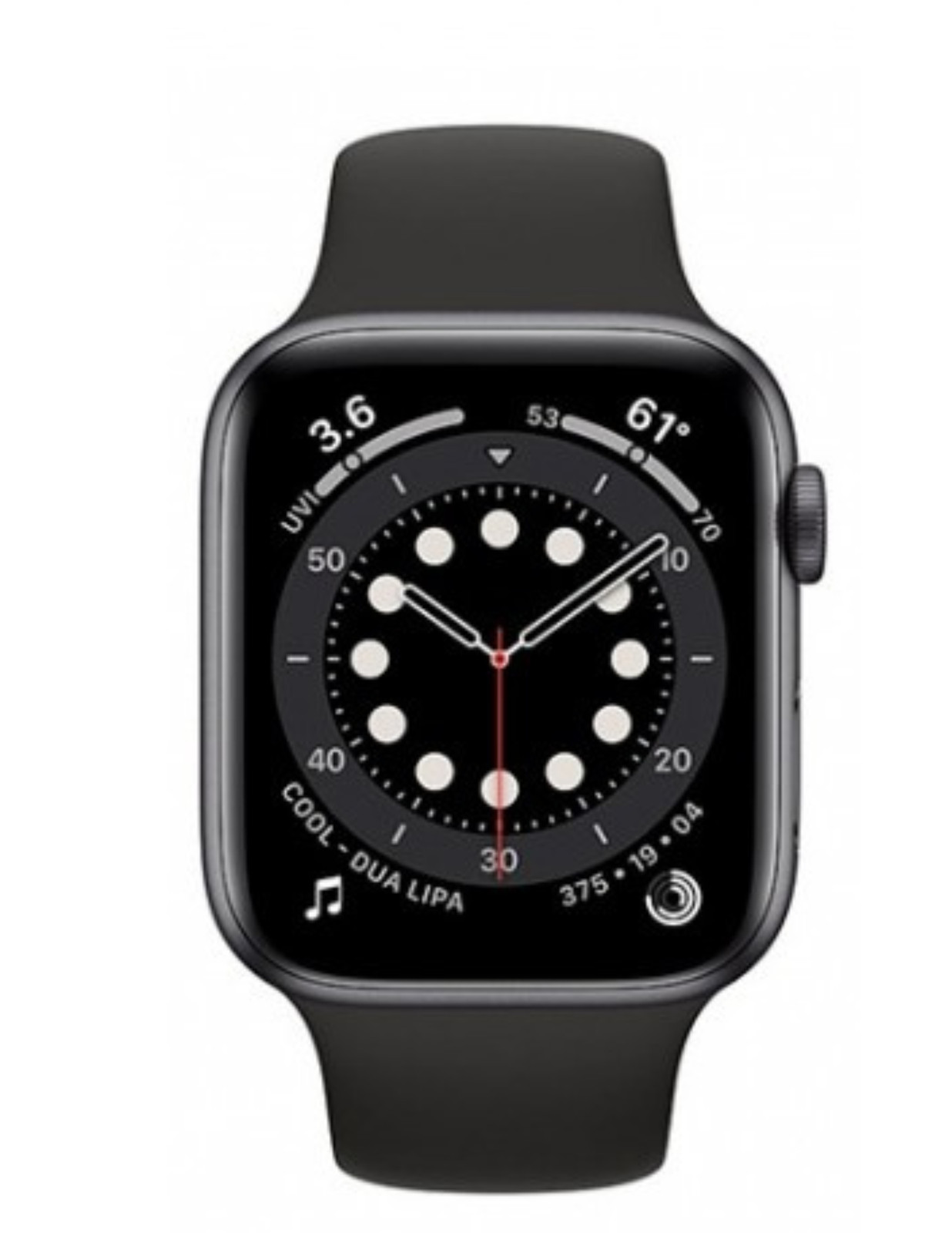 Apple Watch Series 6 44mm GPS Aluminum Space Gray + Black Sport Band 32GB