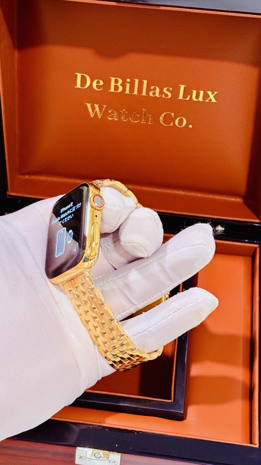 24K Gold Plated 45MM Apple Watch SERIES 9 With Gold Polished Shiny Band GPS LTE
