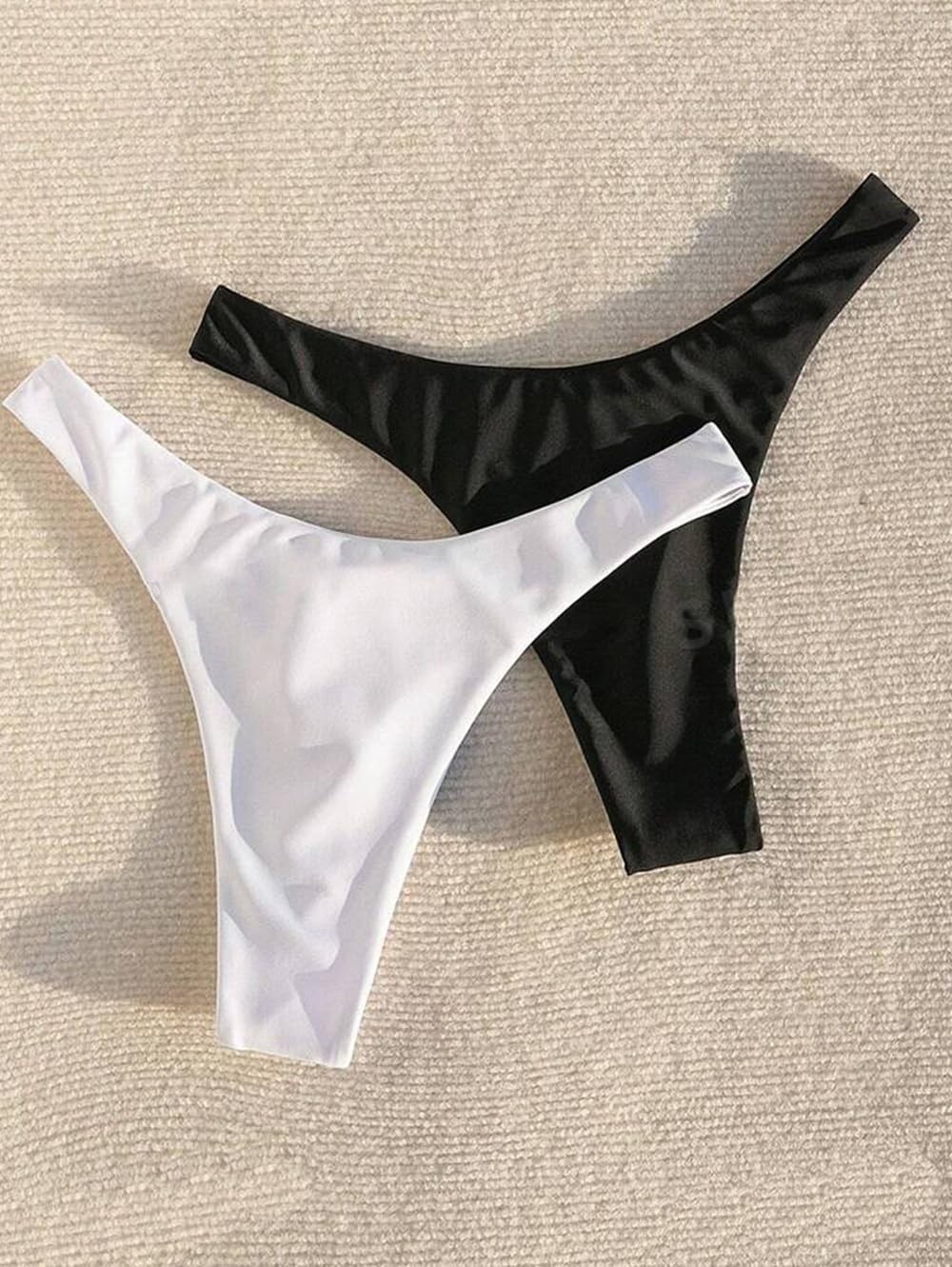 ‘s Ruched Back Bikini Bottoms High Cut Bathing Suit Bottoms Cheeky Thong Swim…