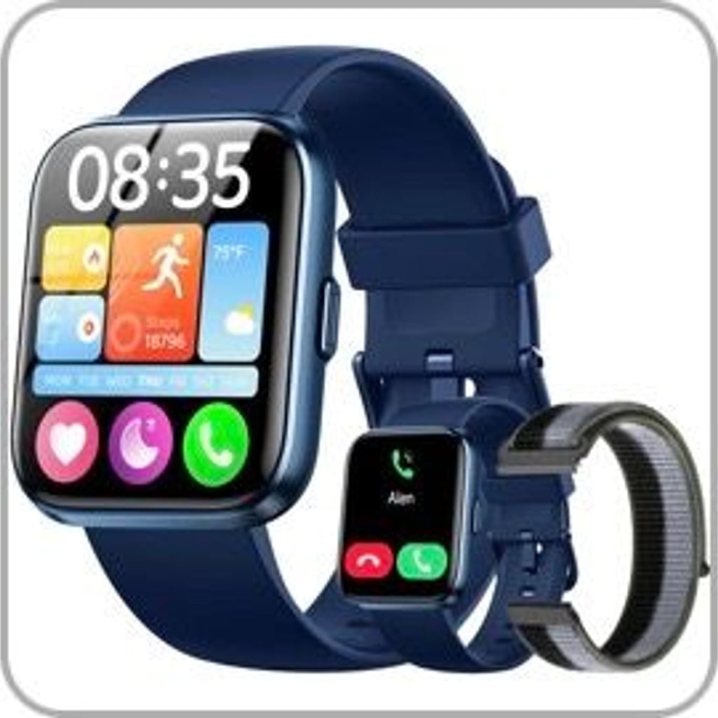 Smart Watch Fitness Tracker with Bluetooth Calling, Dark Blue ID208 Plus #9007