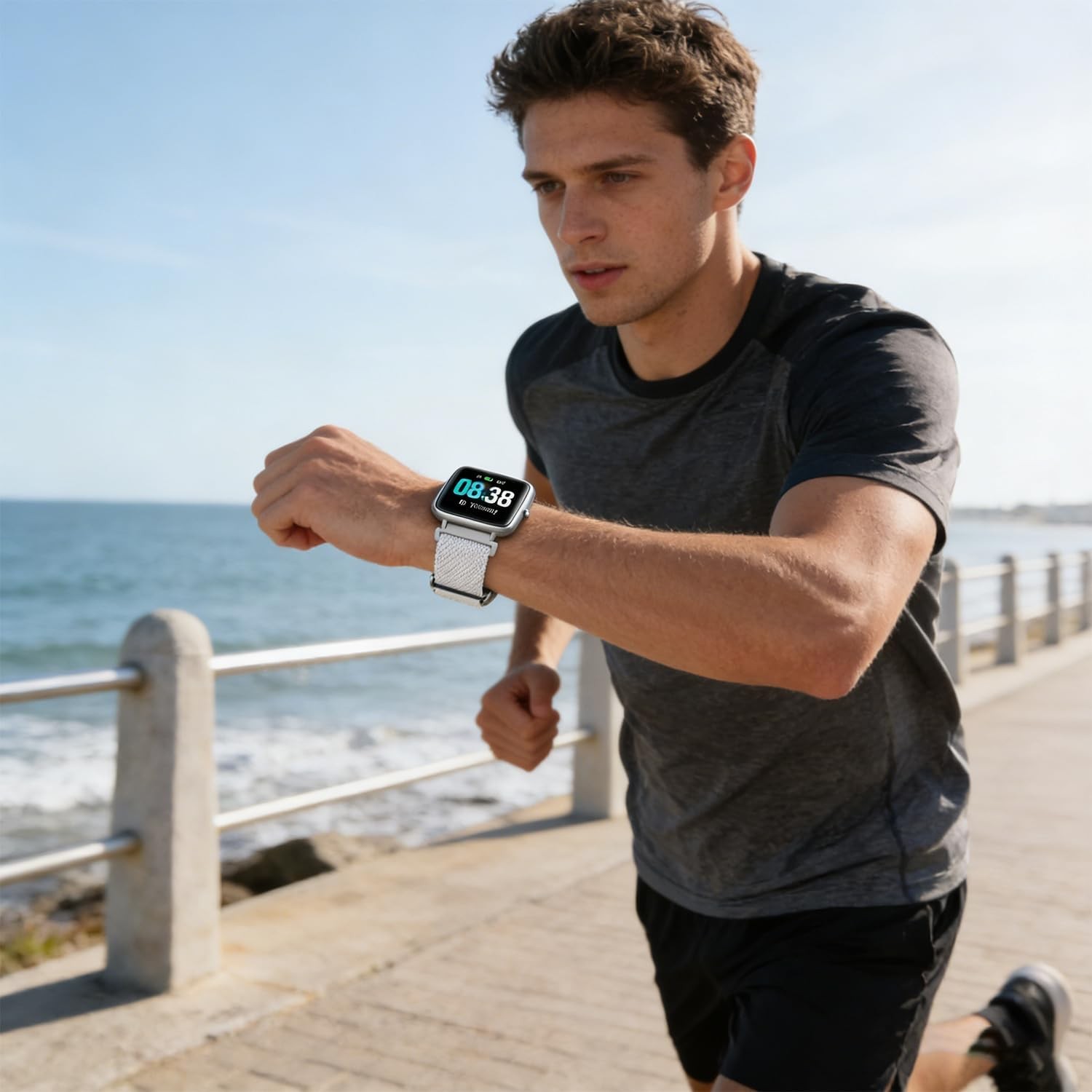 Nylon Strap Compatible with Galaxy 20mm Stretch Sports Unisex