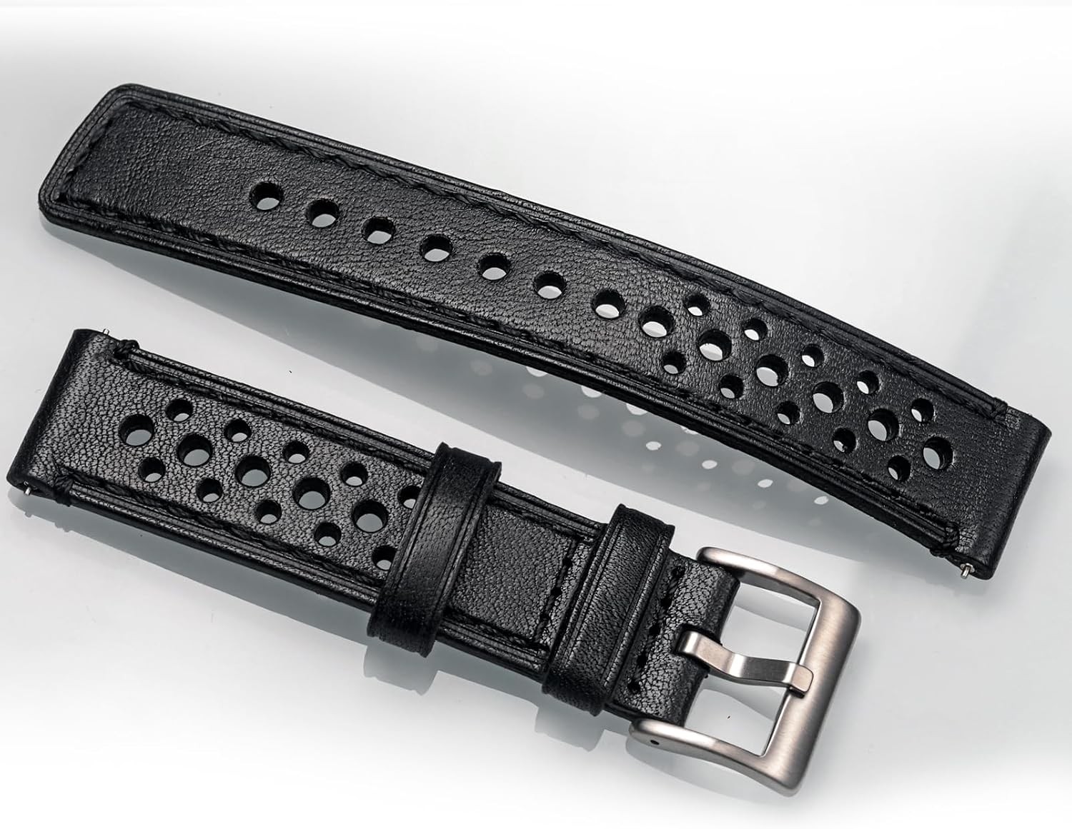 Genuine Perforated Leather Watch Band for Vivoactive 3/4/5/6 20mm 22mm Quick Rel