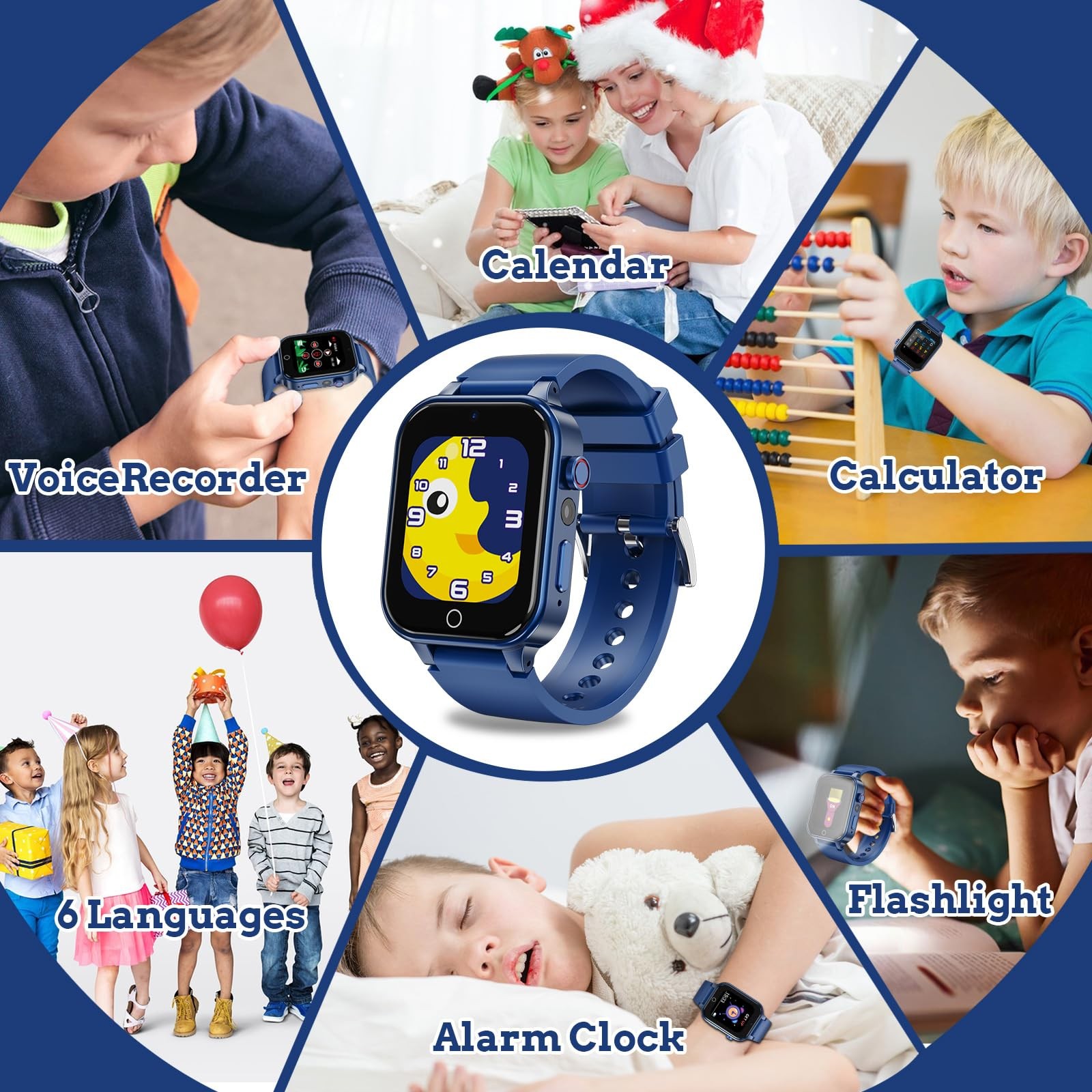 Goodatech Smart Watch for Kids 4-12 Years Boys Girls Blue