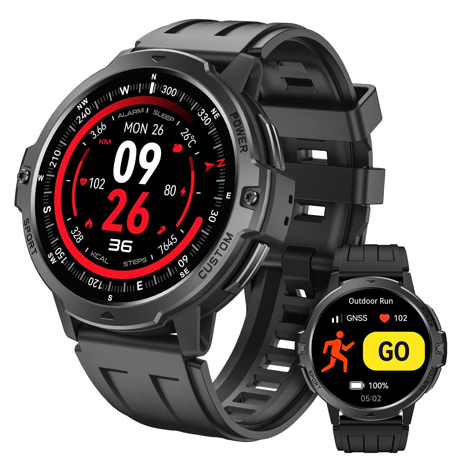 GPS for Men with Compass 1.46” Tactical