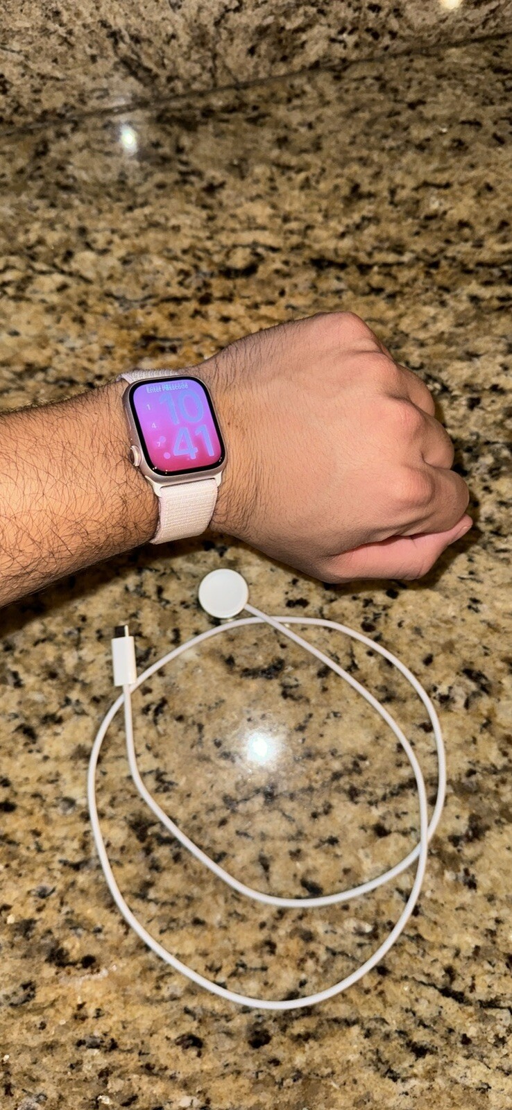 Apple Watch Series 9 41mm Aluminum Case with Sport Loop – Light Pink, One…