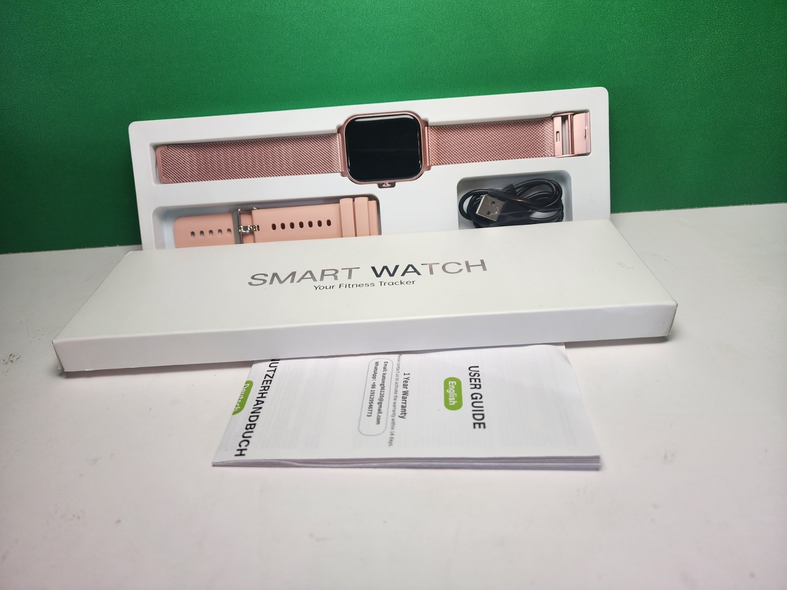Smart Watch Set Gold Rose With Extra Watch band
