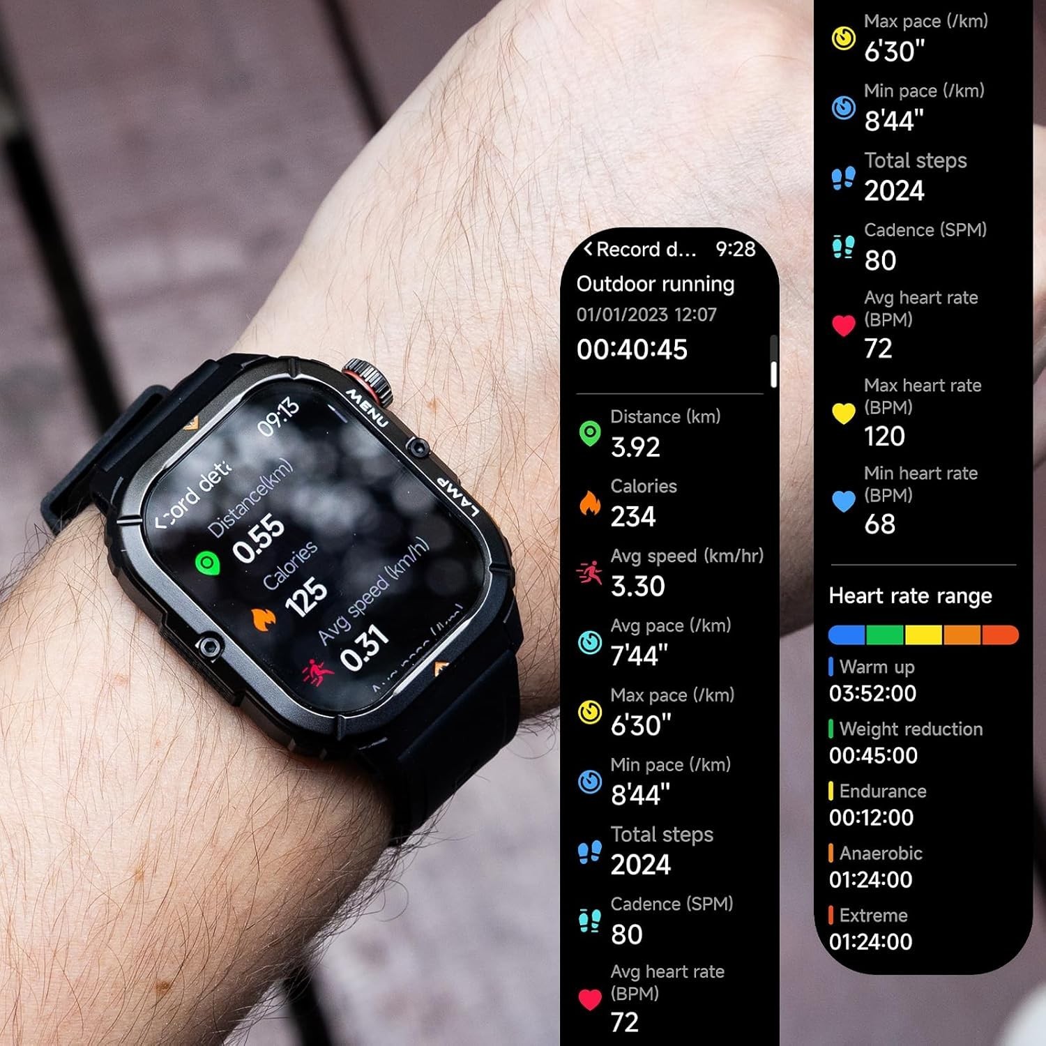 AGM Legion 3 Military Smart Watch AMOLED BT Call Flashlight 5ATM IP68 GPS