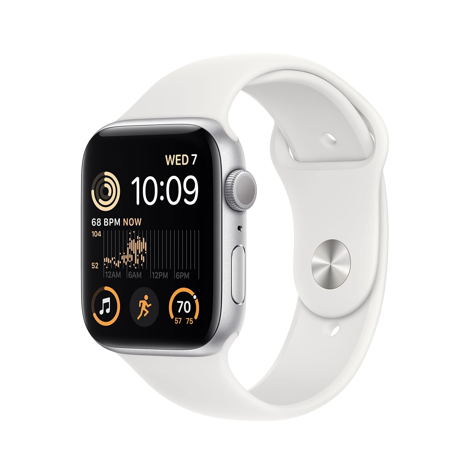 Apple Watch SE 2nd Gen 44mm GPS Silver Aluminum White Band