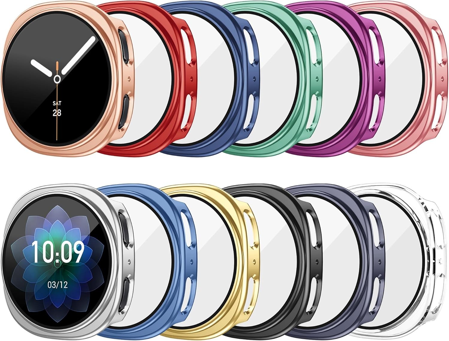 12 Colorful Cases for Samsung Galaxy Watch 8 40mm with Scratch-Resistant Protect