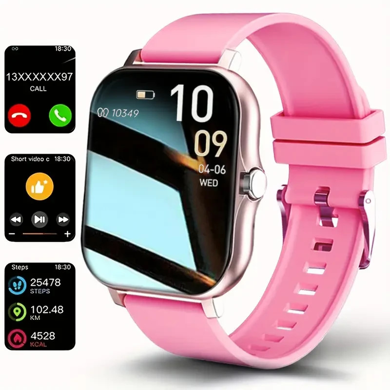 Dark Pink Smart Watch 1.83″ HD Touch Screen Text/Make/Receive Calls Fitness Trak