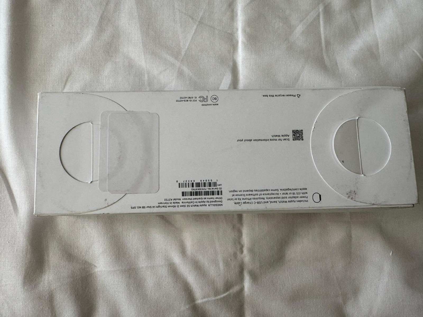 Apple Watch SE 2 40mm Starlight Aluminum – Starlight Sport Band MXEG3LL/A